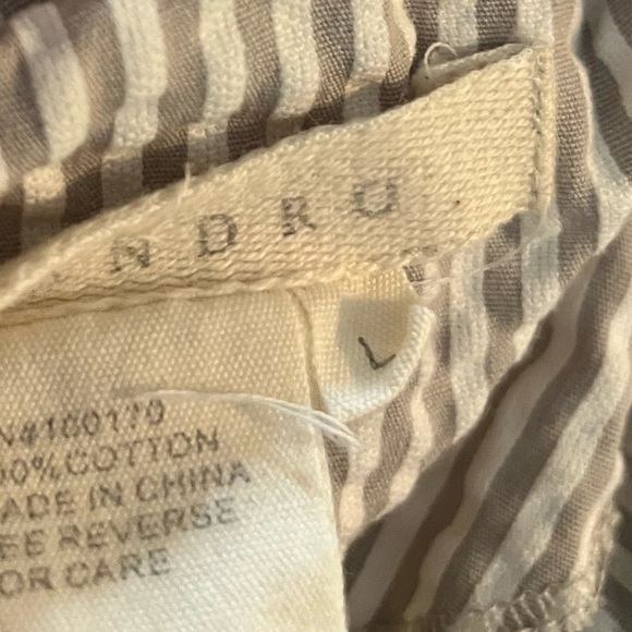 Sandro Tan and White Striped cropped button Jacket size Large - Picture 3 of 8